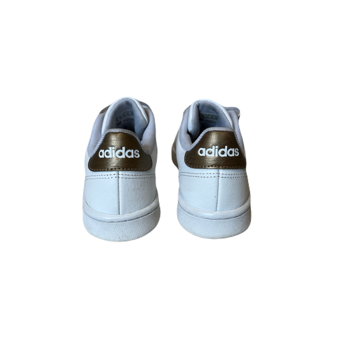 Adidas Advantage Kids Size 6 Shoes White Brown Athletic Low Trainer Sneakers