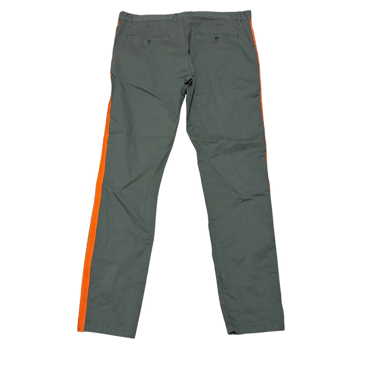 H & M Olive Green With Orange Stripe On The Side Men’s Pants Size 38