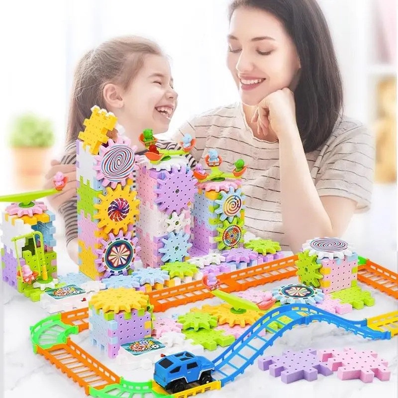 180-piece Electric Gear Building Block Creative Puzzle Set.