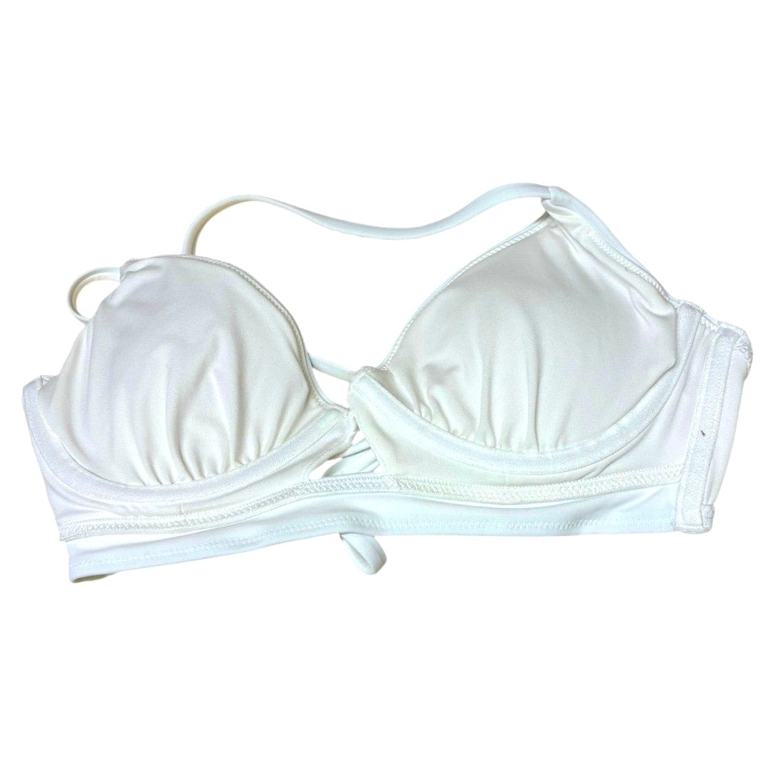 Women's White Ruffle Underwire Bikini Top - Shade & Shore  32D