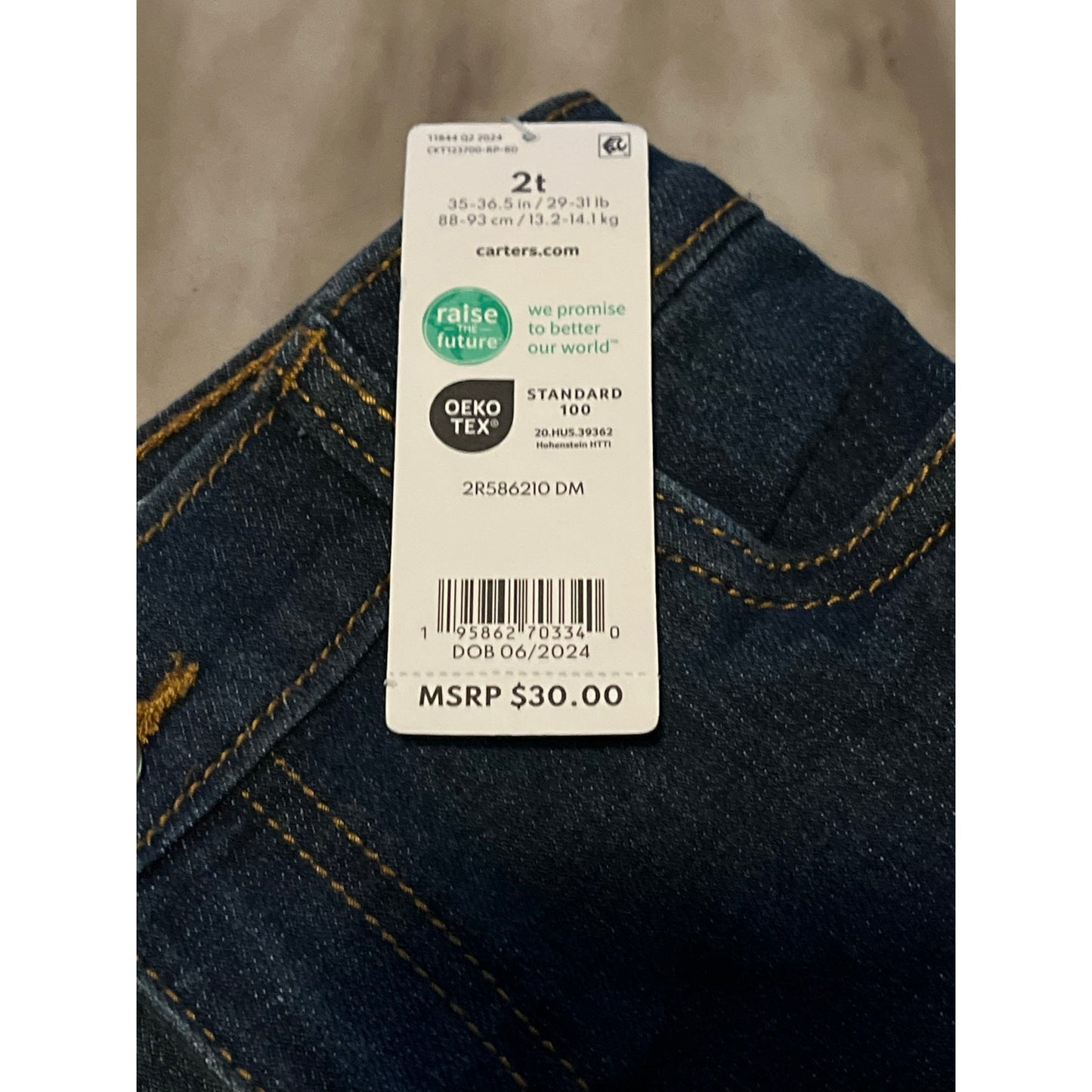 Carter’s Dark Blue Jean’s Size 2T Unisex