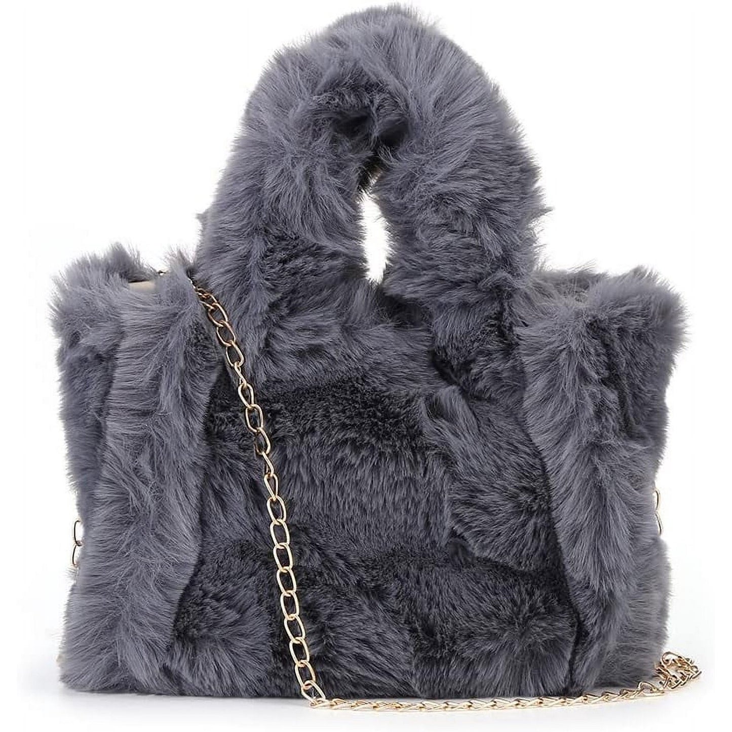Fluffy Tote Bag Faux Fur Bag Purse Plush Handbag Furry Purse Soft Plush Bag