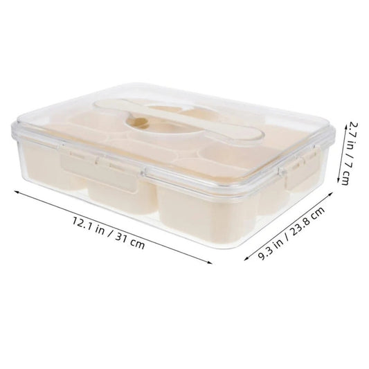 Divided Serving Tray with Lid and Handle Snackle Snack Box Charcuterie Container