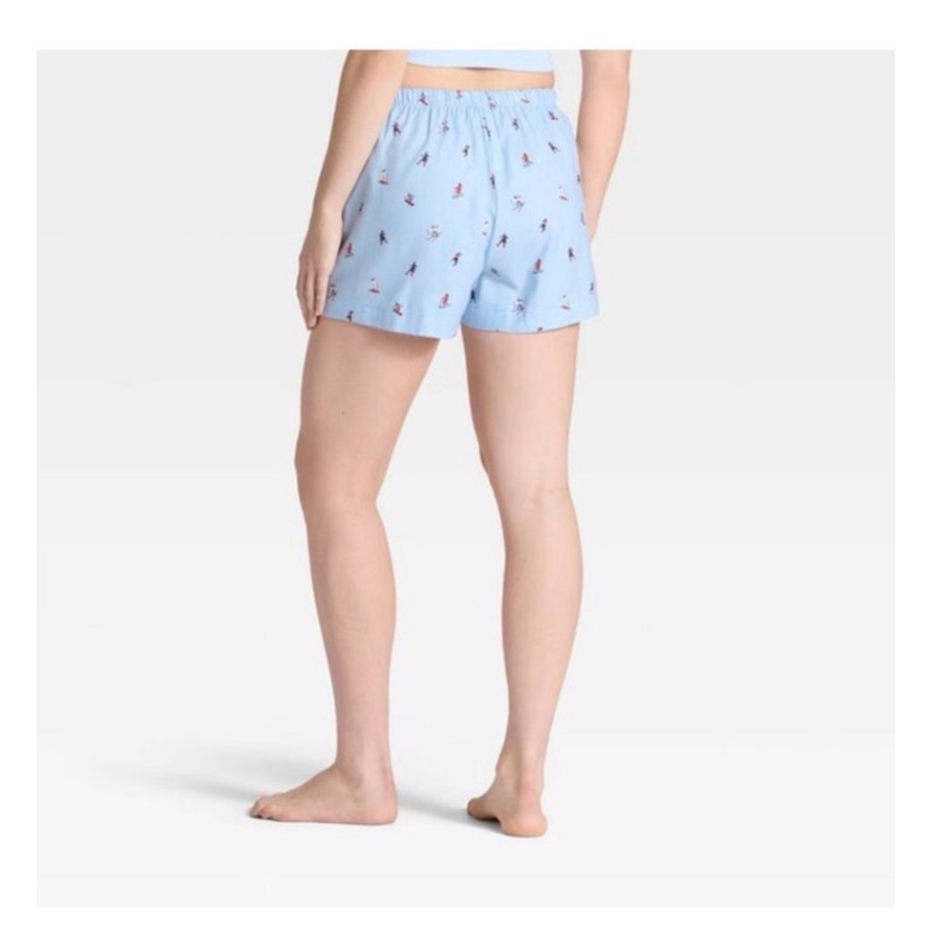 Auden Women’s Ski Print Flannel Pajama Shorts Size Small