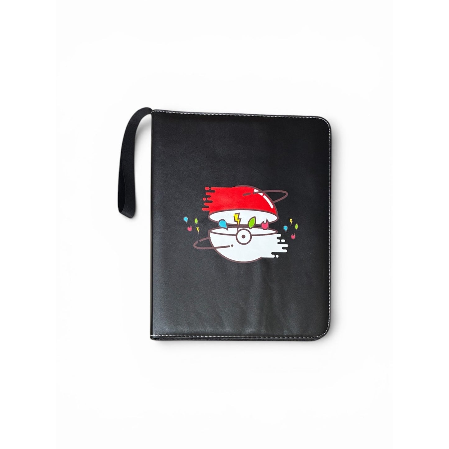 black Pokémon-themed trading card binder