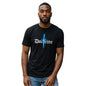 Doctrine Black Men’s T-shirt With Blue Print On It Size XXL