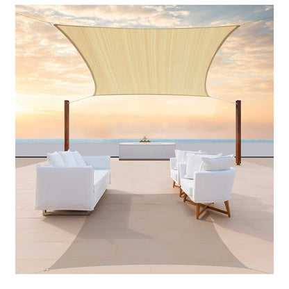 Size 6' x 8' Beige Sun Shade Sail Canopy Block   Rectangle
