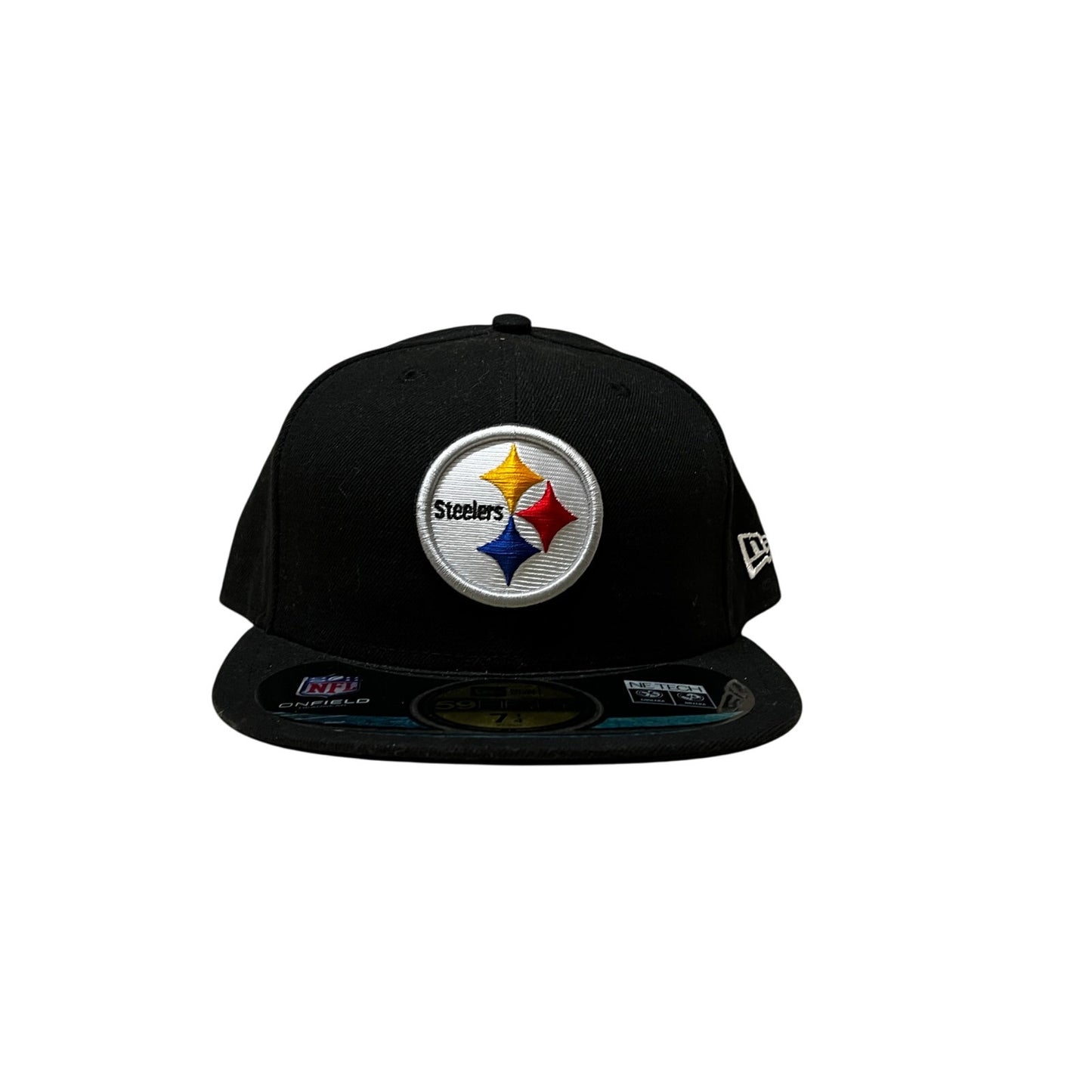 New Era Black Steelers Hat Size 7 1/4