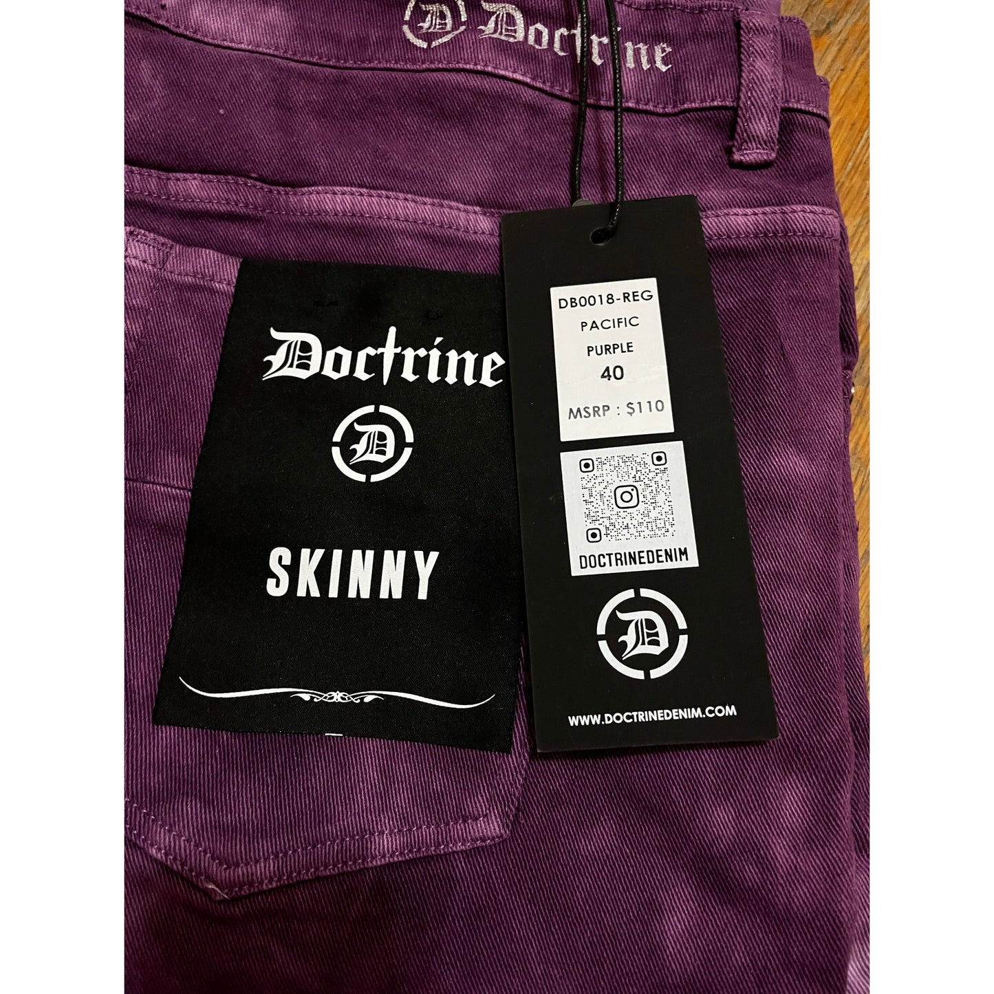 Doctrine Pacific Purple Superstack Men’s Jean’s Size 40
