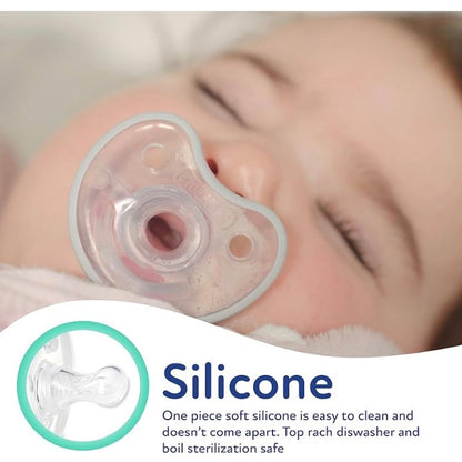Dr. Talbot's Soft-Flex Orthodontic Pacifiers 0-6 Months, Aqua/White, 2 Pack
