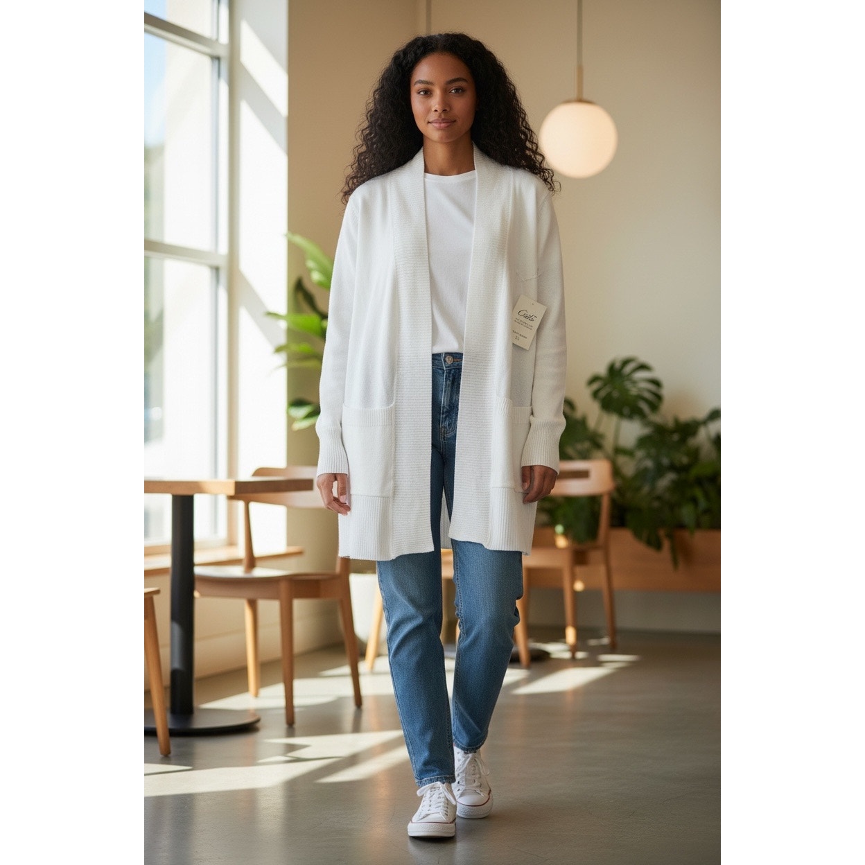 Ciela Women’s Throw Over White Sweater Size XL New