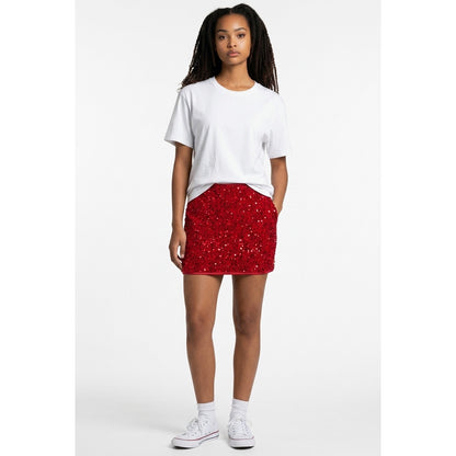 Red Women’s Short Skirts Size Medium Above The Knee