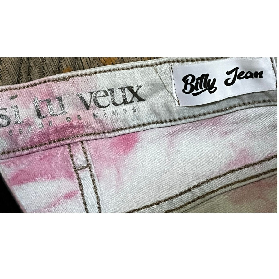 Si Tu Veux Pink & White Superstack Men’s Jean’s Size 32