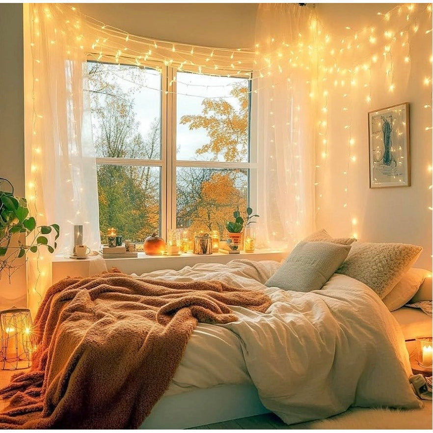 Connectable String Lights Indoor Outdoor Clear Wire Warm White Christmas Lights