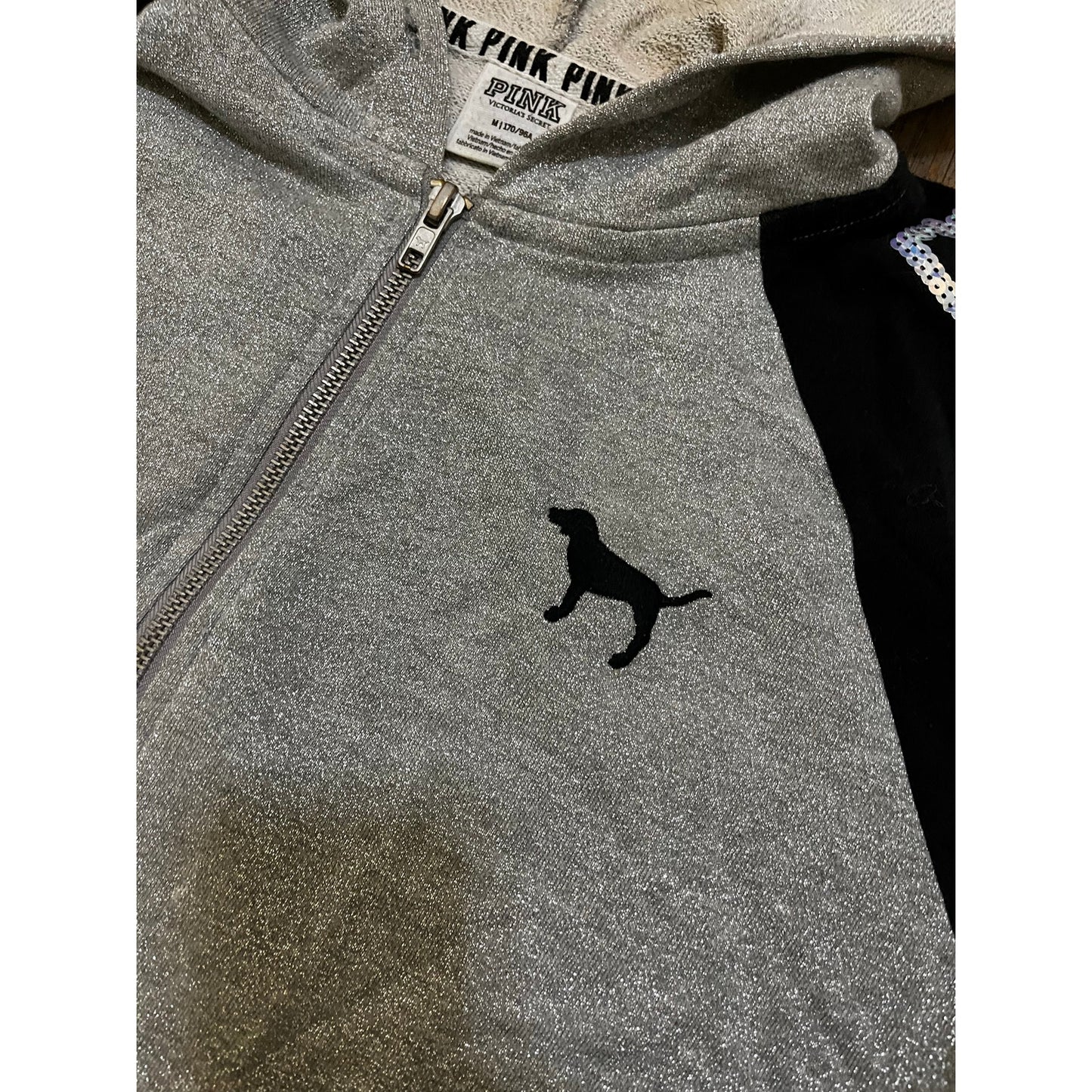 Pink Gray & Black  woman hoodie Size Medium