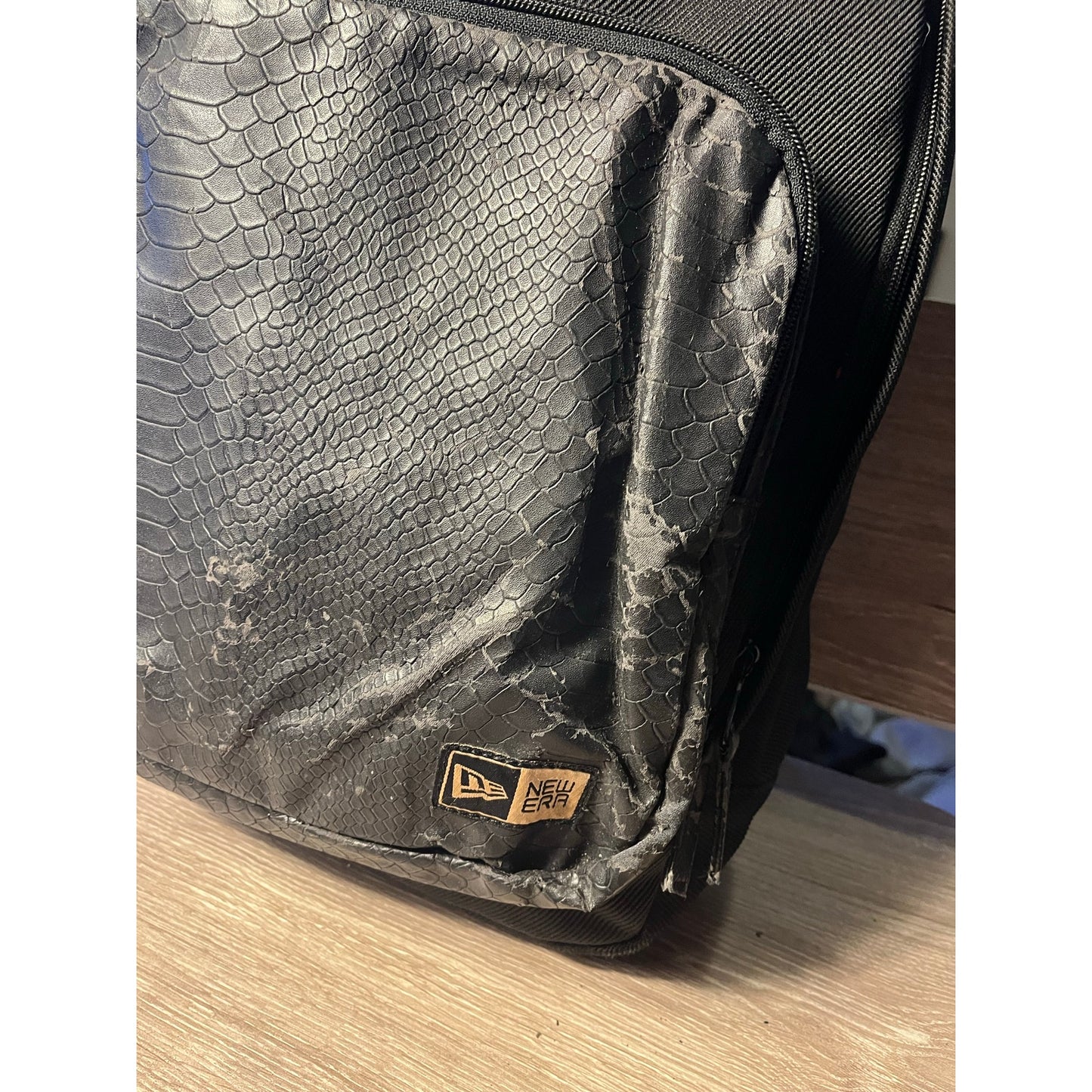 New Era Black Backpack With Red Inside In Fair Condition