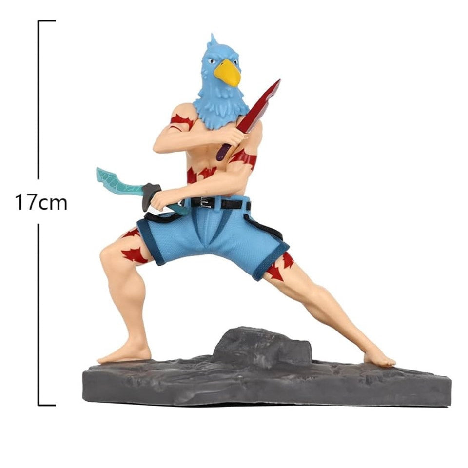 Sunraku Figure Statue Model - 17cm Game Anime Figurine Blue Bird Mask Fight Pose Sunraku Action Figure - PVC Desktop Display Decoration Gifts