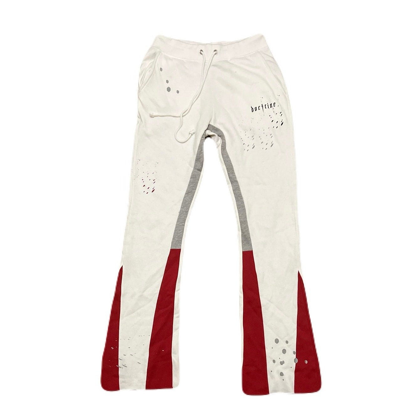 Doctrine Men’s White & Red Superstack Sweatpants Size Medium