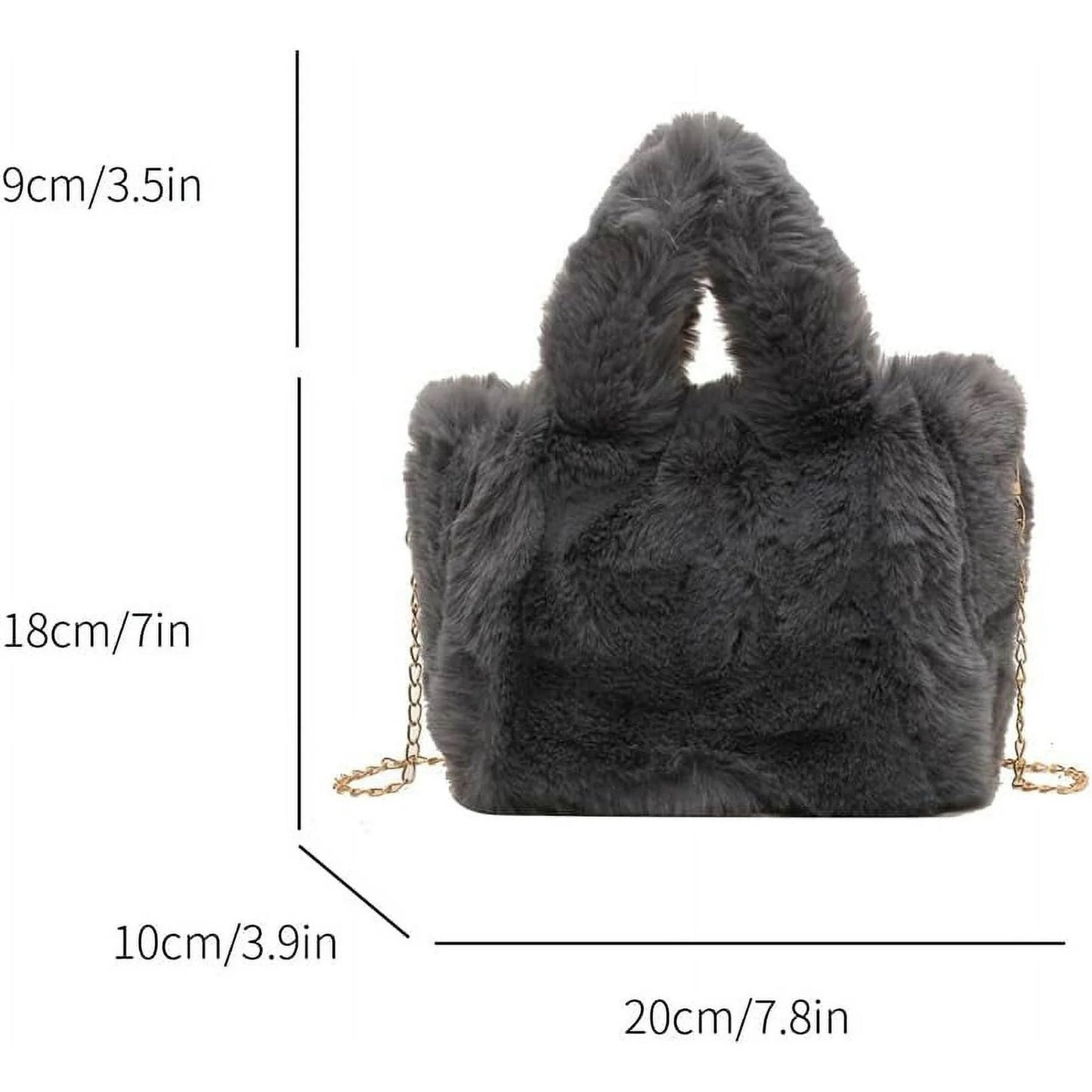 Fluffy Tote Bag Faux Fur Bag Purse Plush Handbag Furry Purse Soft Plush Bag
