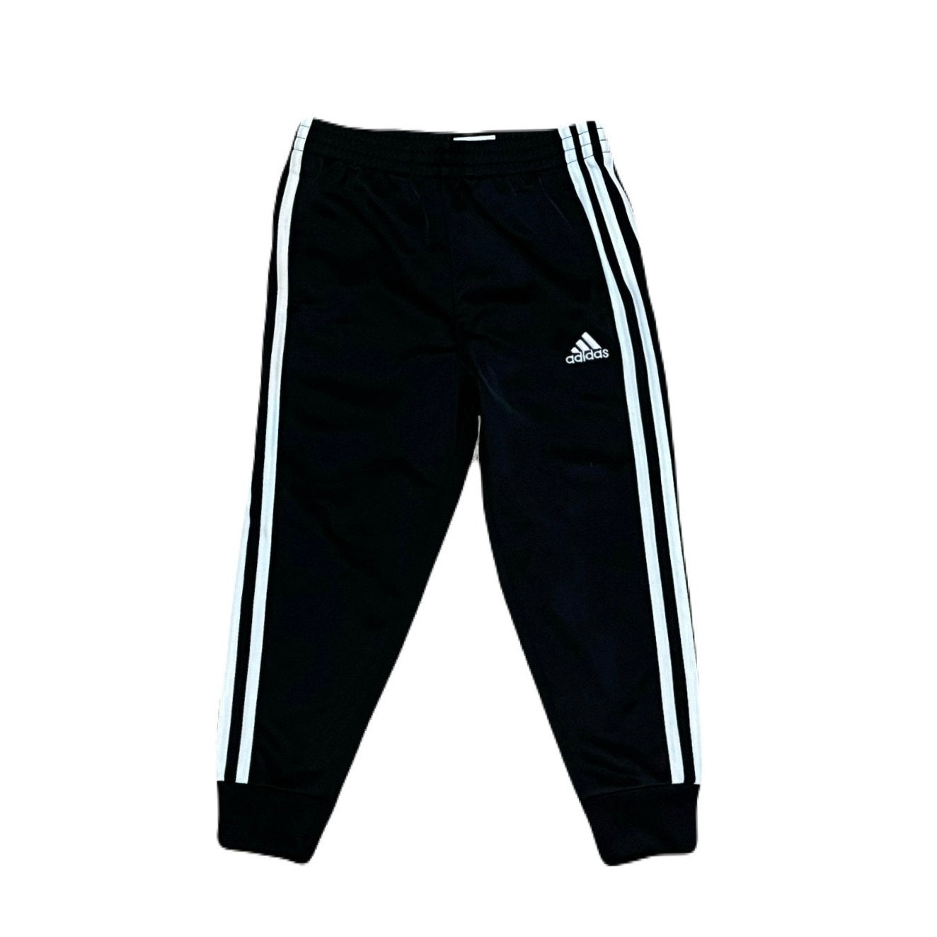 Adidas Black Track Pants With White Stripes On The Side