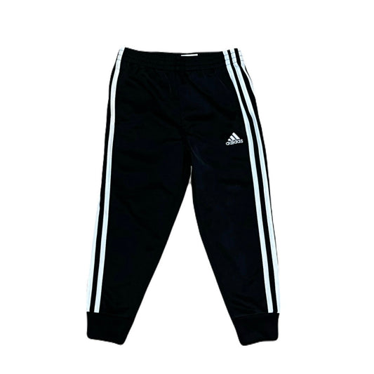 Adidas Black Track Pants With White Stripes On The Side