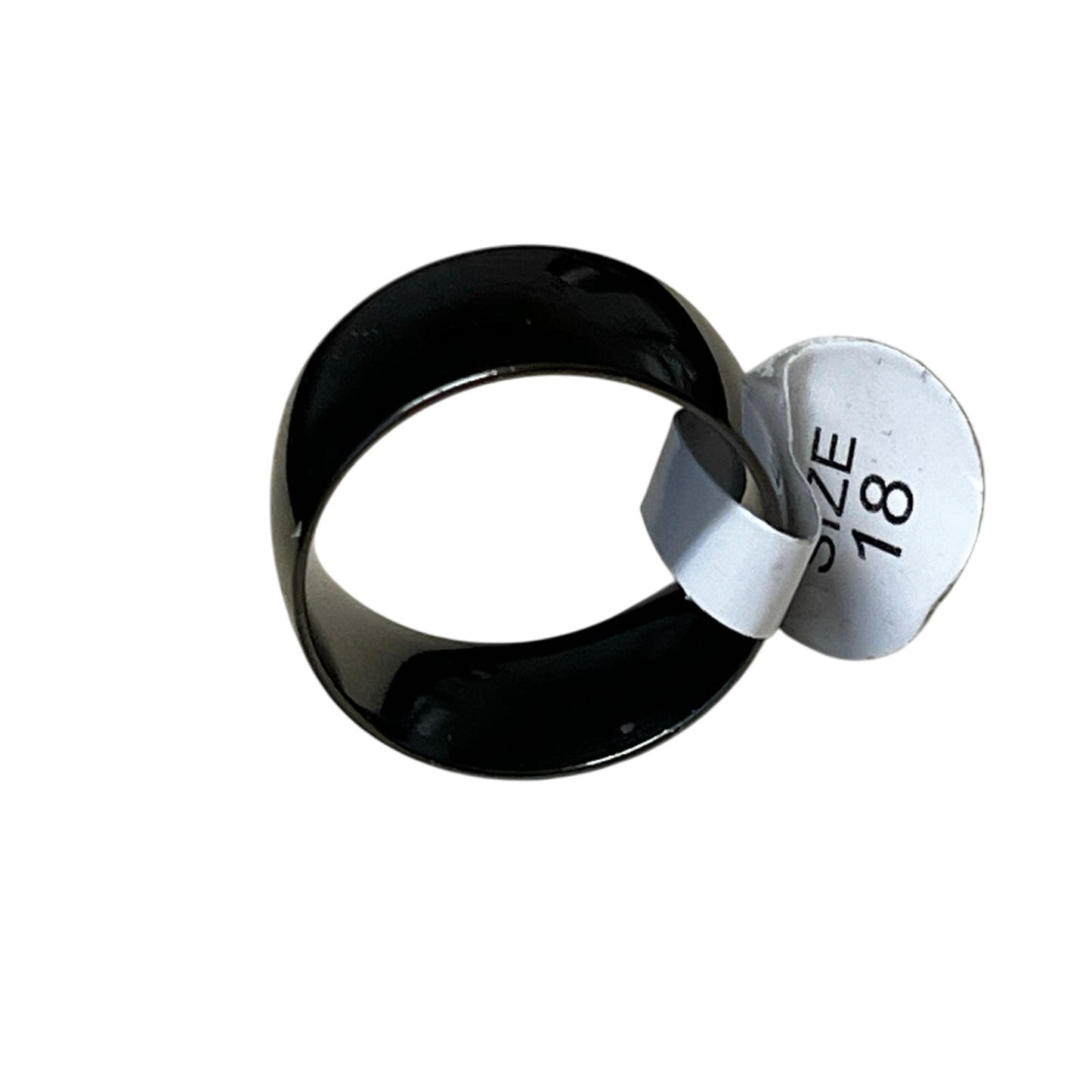 Black Thin Stainless Steel Men’s Ring Size 18
