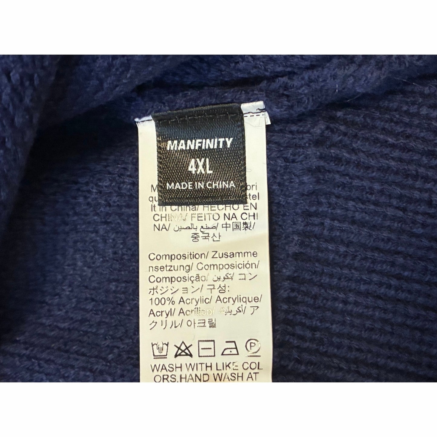 Manfinity Men’s Crewneck Navy Sweater Size 4XL